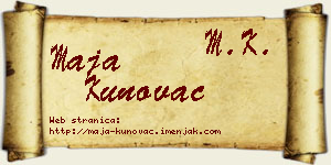 Maja Kunovac vizit kartica